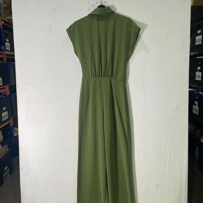 Mango - Green Bow Long Jumpsuit Size: Xs