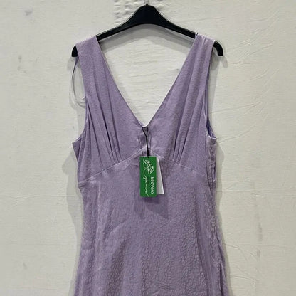 Ro & Zo - Lilac Jacquard Bias Midi Dress Size: Uk 14