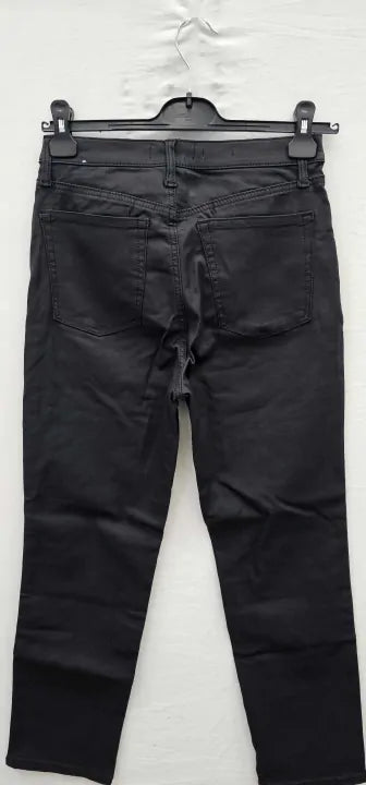 Mango  Black Waxed Claudia Slim-Fit High Waist Jeans  Size: Uk10