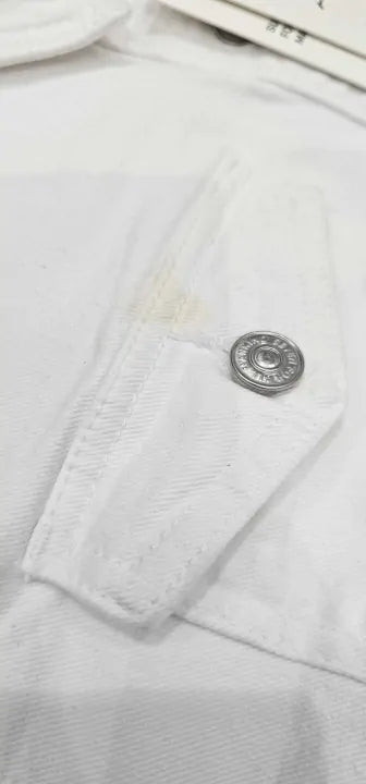 8 For All Mankind - White Leisure Belted Cotton Jacket - White Size: S