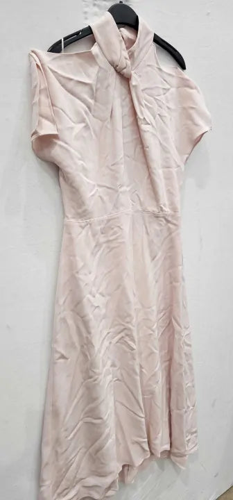 Reiss - Nude-Pink Andressa Short Sleeve Dress  Size: Uk10