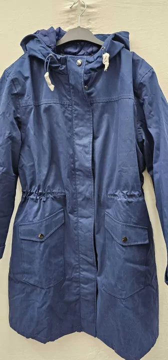Hobbs London - Blue Kyra Cotton Blend Coat - Blue Size: Uk14