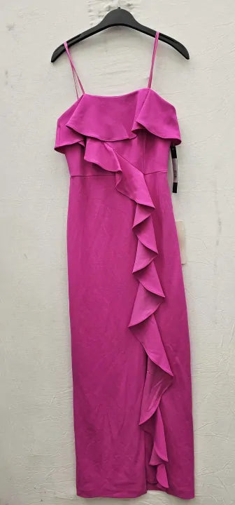 Adrianna Papell - Fuschia Stretch Crepe Column Gown - Pink Size: Uk6