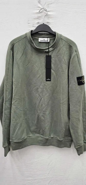 Stone Island - Sage Mock Turtleneck Fleece Sweatshirt - Green Size: S