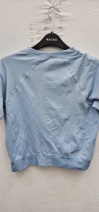 Sweaty Betty-Sb8964Aluminium Blue-L-Blue-Blue Infinite Seamless Short Sleeved Top-Blue Size: L