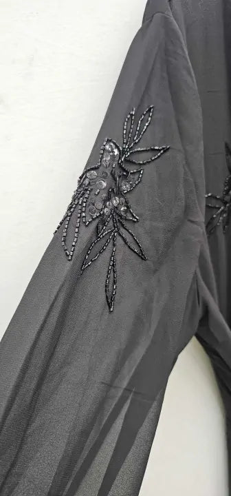 Mango-57040729-99-Xl-Black-Black Bead Detail Caftan-Black Size: Xl