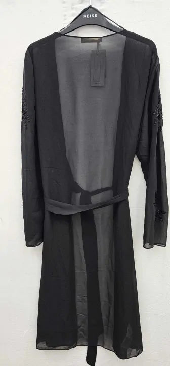 Mango-57040729-99-Xl-Black-Black Bead Detail Caftan-Black Size: Xl