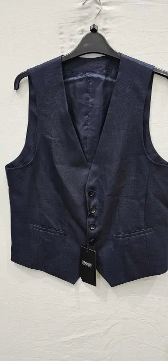 Boss - Navy Huge Waistcoat - Blue Size: Uk46