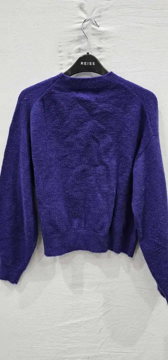Mango-57029112-65-19-Purple-Purple Wool Blend Jumper-Purple Size: Xs