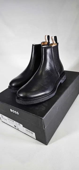 Boss-50480357_001-6-Black-Black Tunley Cheb Leather Boots-Black Size: 40/ Uk6