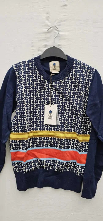 Mini Flower Spot Stripe Sweater Size: Xs