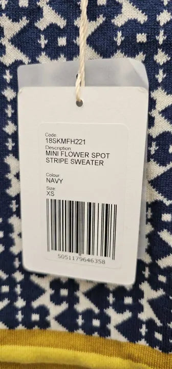 Mini Flower Spot Stripe Sweater Size: Xs