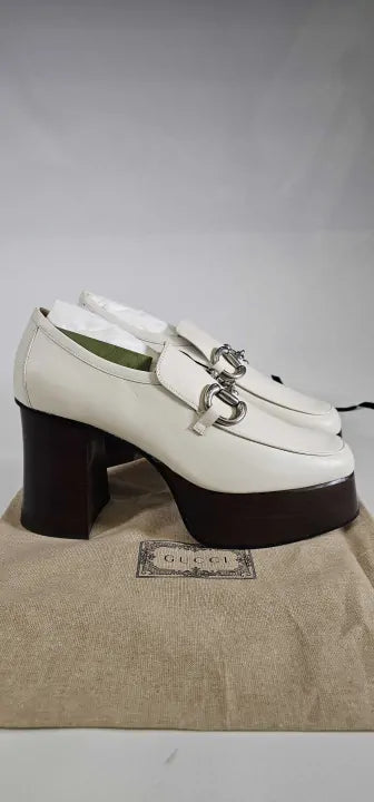 Women's White Heeled Loafer Size: