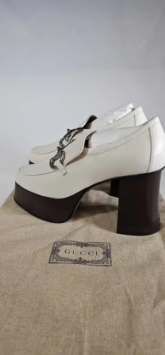 Women's White Heeled Loafer Size: