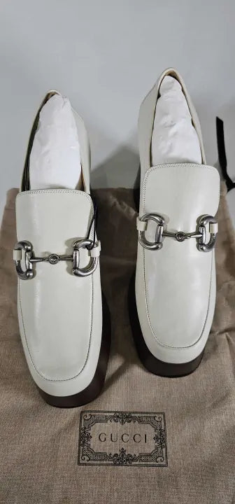 Women's White Heeled Loafer Size: