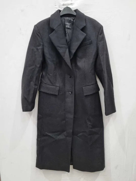 Mango Wide Lapel Wool-Blend Coat Size: Large