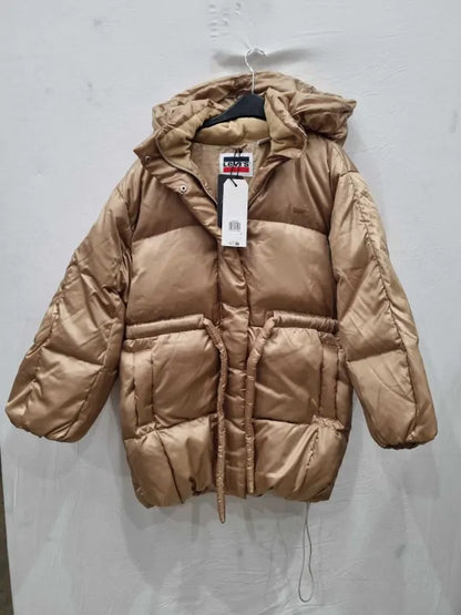 Levi's - Gold Travertine Puffer Coat Size: Small
