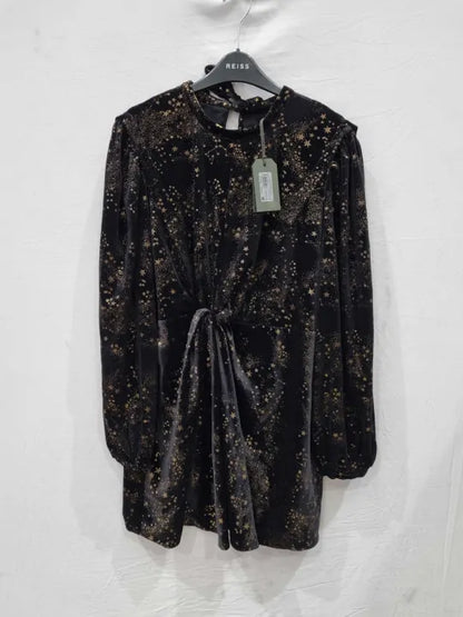 All Saints - Black Jemima Star Mini Dress Size: Uk 16