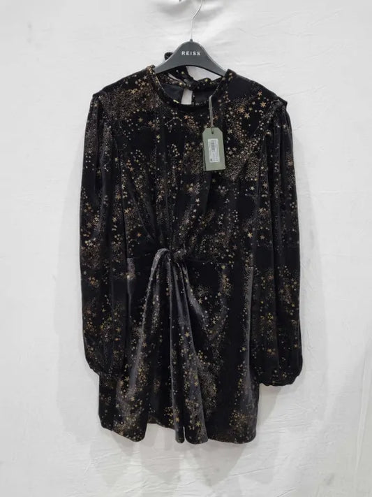 All Saints - Black Jemima Star Mini Dress Size: Uk 16