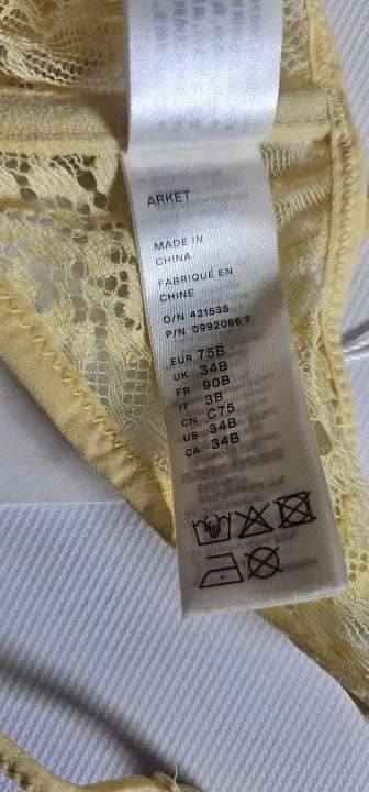 Arket-992086-005-34B-Yellow- Underwear Yellow-Yellow Size: 34B