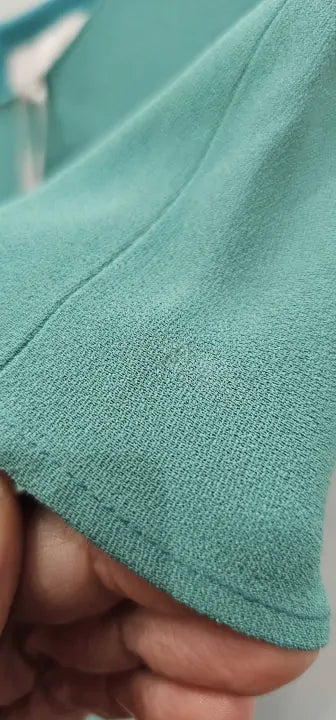 Fenn Wright Manson - Teal Garbot Chiffon Petite Dress - Blue Size: UK 10