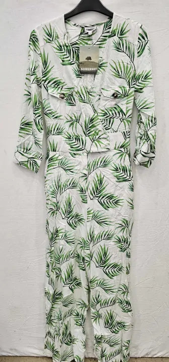 Somerset By Alice TemperleyM ulti Palm Print Jumpsuit-Multi Size: UK 8