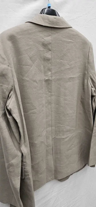 Hush - Taupe Lana Linen Blend Blazer - Beige Size: UK 10