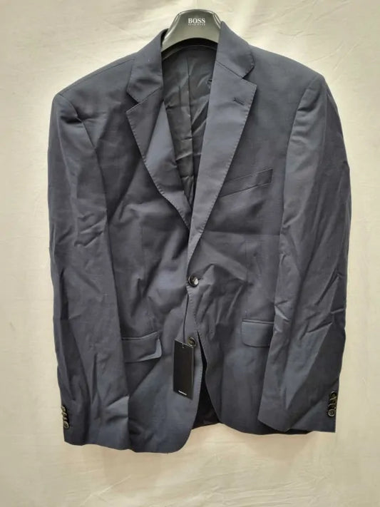 Navy Textured Johnstons Classic Fit Jacket Size: 50