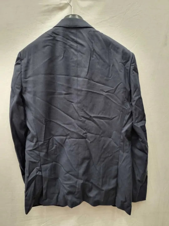 Navy Textured Johnstons Classic Fit Jacket Size: 50
