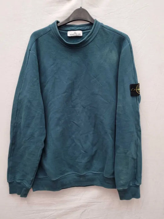 Stone Island Brand-Patch Crew-Neck Cotton-Jersey Sweatshirt Size: Medium