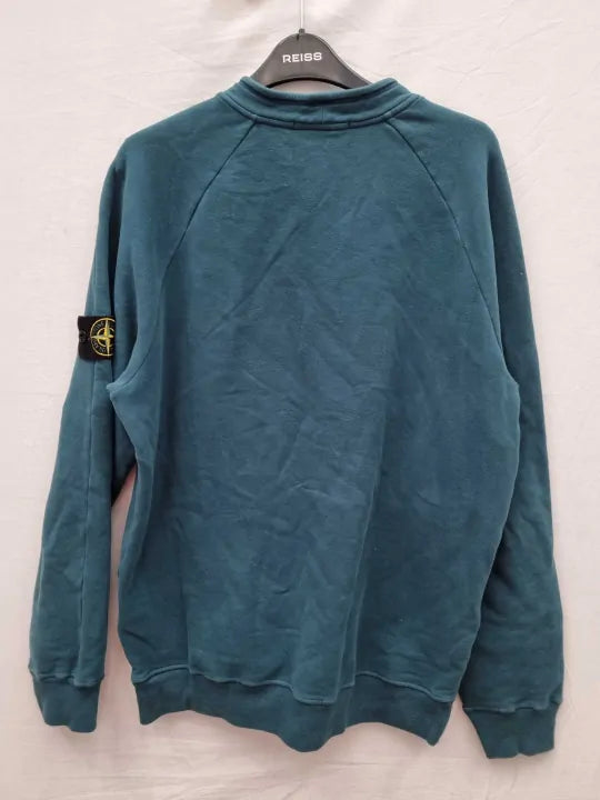 Stone Island Brand-Patch Crew-Neck Cotton-Jersey Sweatshirt Size: Medium