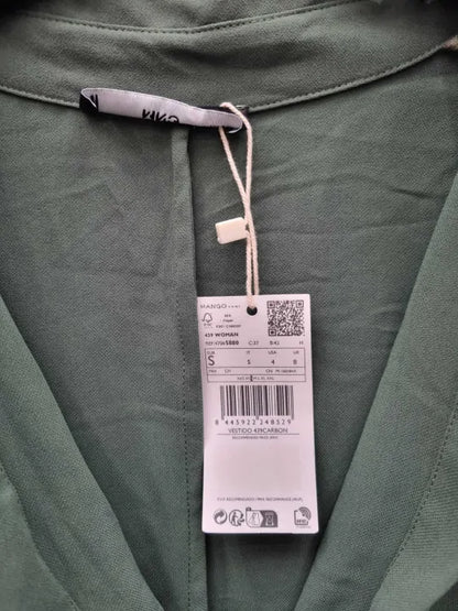 Mango Carbon Knot Front Shirt Dress Size: Small