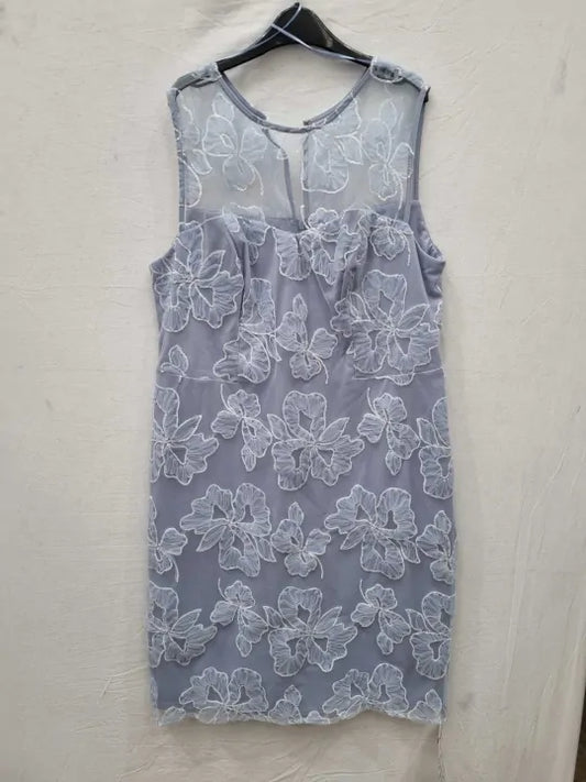 Gina Bacconi - Elia Embroidered Dress And Chiffon Jacket Size: Uk 22