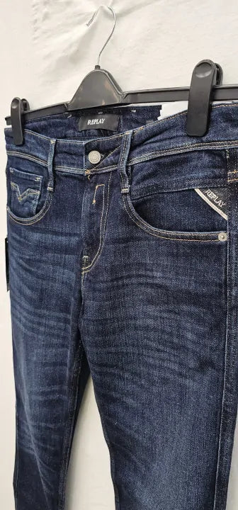 Replay-M914Y .000.41A 90A 007-30 30-Blue-Mid Blue Anbass Slim Stretch Jeans-Blue Size: 30/32