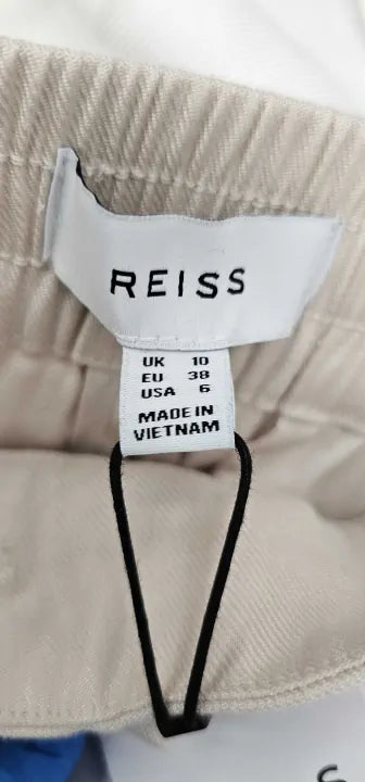 Reiss-26308303-10-Beige-Neutral Shae Linen Blend Trousers-Beige Size: Uk10