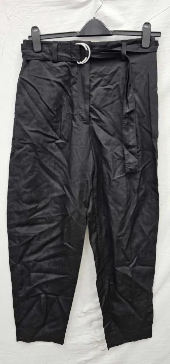 Cos-085957 Black-12-Black-Black Acker Tapered Cotton Trousers-Black Size: Uk12