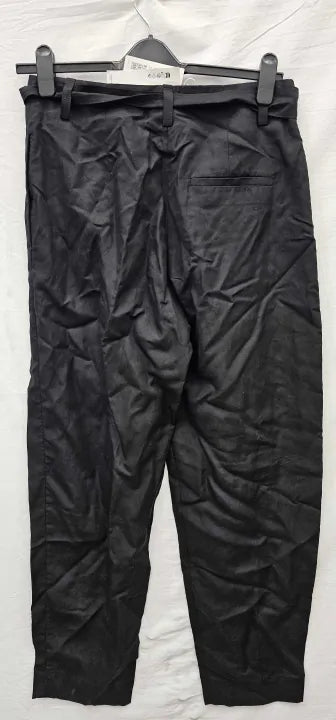 Cos-085957 Black-12-Black-Black Acker Tapered Cotton Trousers-Black Size: Uk12
