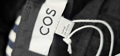 Cos-085957 Black-12-Black-Black Acker Tapered Cotton Trousers-Black Size: Uk12