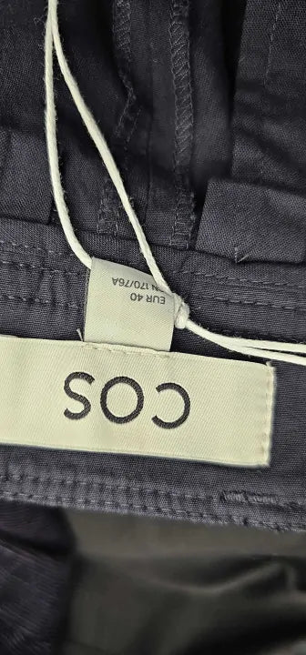 Cos-084900 Beige-12-Navy- Navy -Aciano Chino Cotton Trousers-Navy Size: Eur40