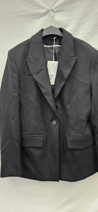 Cos - Black Wool Genmate Waisted Blazer - Black Size: Uk10