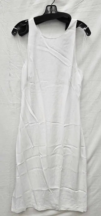 Theory - White Cross Back Midi Dress - White Size: Uk8