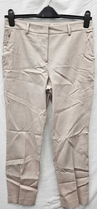 Gerard Darel-Dmp64M0481801-12-Beige-Beige Mirella Cotton Blend Straight Leg Trouser-Beige Size: Uk12