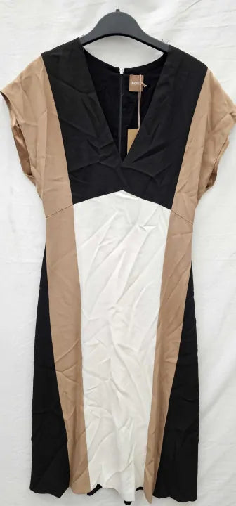 Boss - Black Debrany Midi Length Dress - Black Size: Uk8