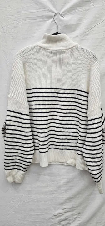 Mango - Navy Striped Jumper - Navy Size: Xl