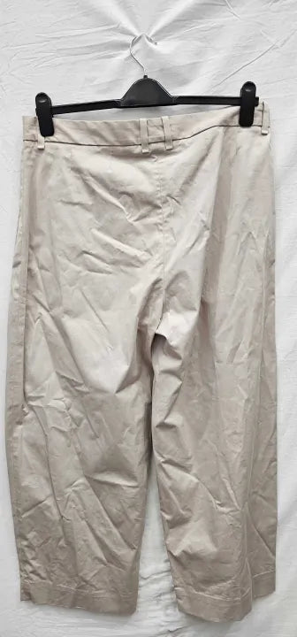 Pleated Cotton Tapered Trousers Size: Eur44