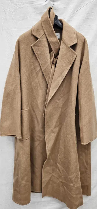 No Eleven - Camel Cashmere Blend Wrap Coat - Beige Size: L