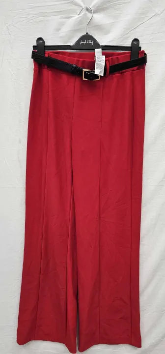 Joseph Ribkoff - Scarlet High Rise Flare Trousers - Red Size: Uk10