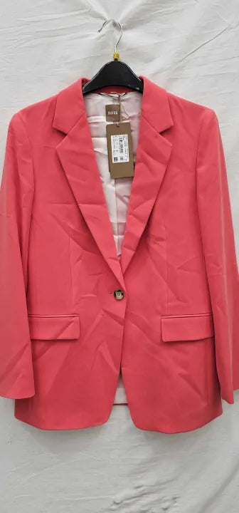 Boss - Pink Jocaluah Single Breasted Blazer - Pink Size: Uk8