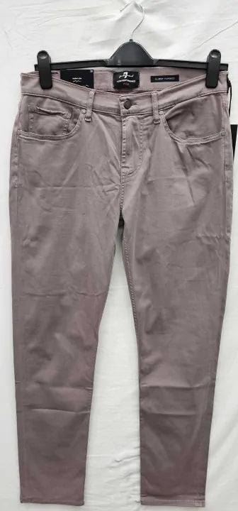 7 For All Mankind -Violet  Slimmy Tapered Stretch Trousers - Purple Size: Uk33