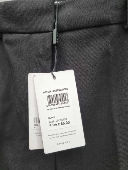 Reiss - Black Jess Slim Leg Trousers Size: Uk 6